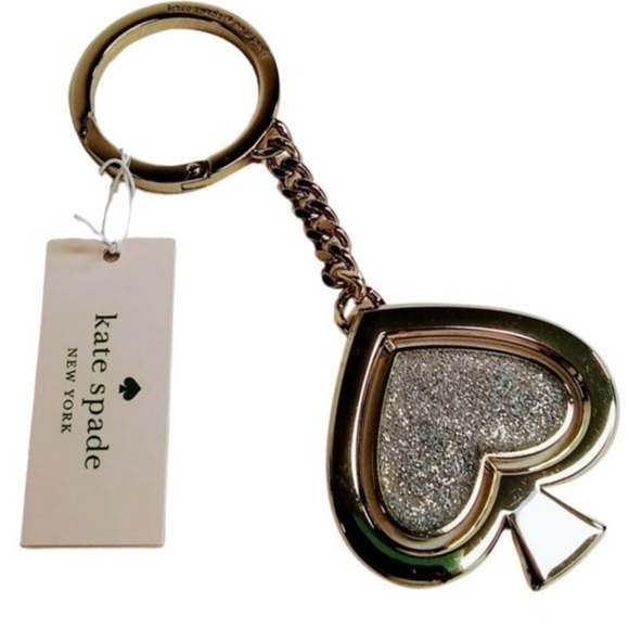 Kate Spade New York Gold Double Sided Sparkle Swivel Bag Charm NWT Christmas - Picture 7 of 8